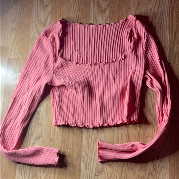 A long sleeve crop top